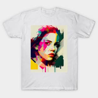 Abstract colorful pop art style woman portrait T-Shirt